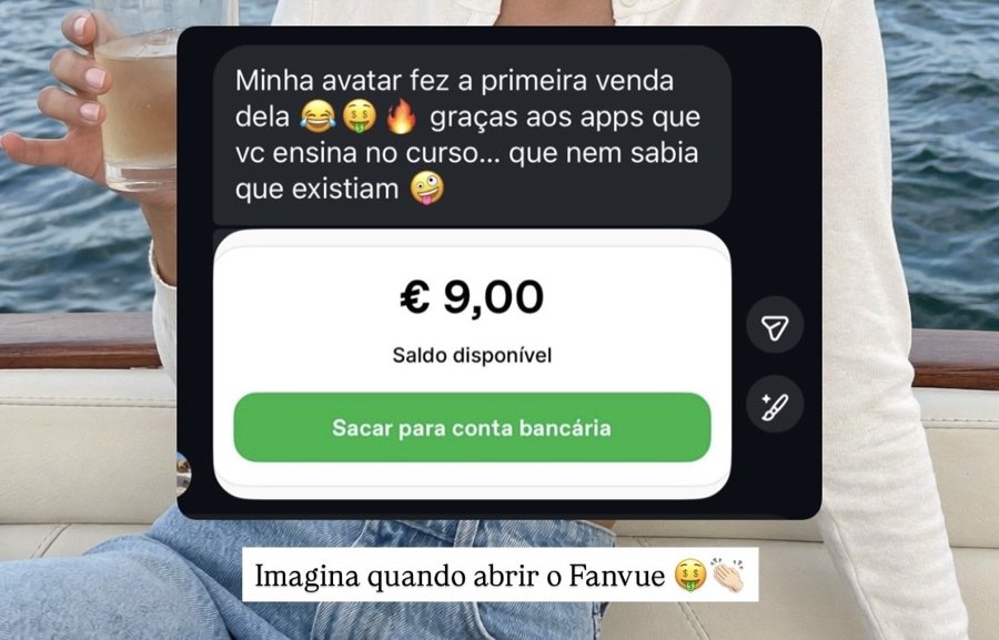 Aluna mostra a primeira venda da avatar
