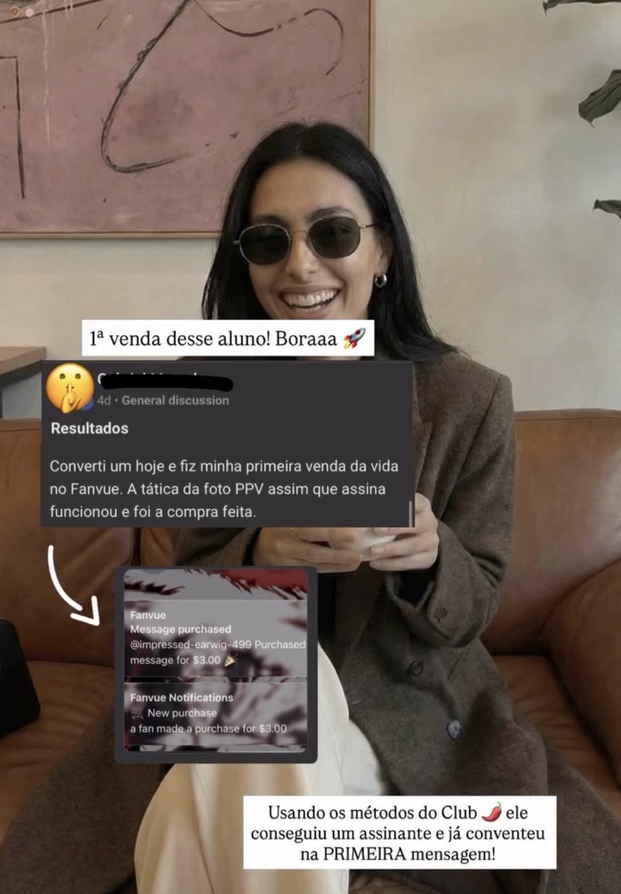 Aluno faz a primeira venda no Fanvue